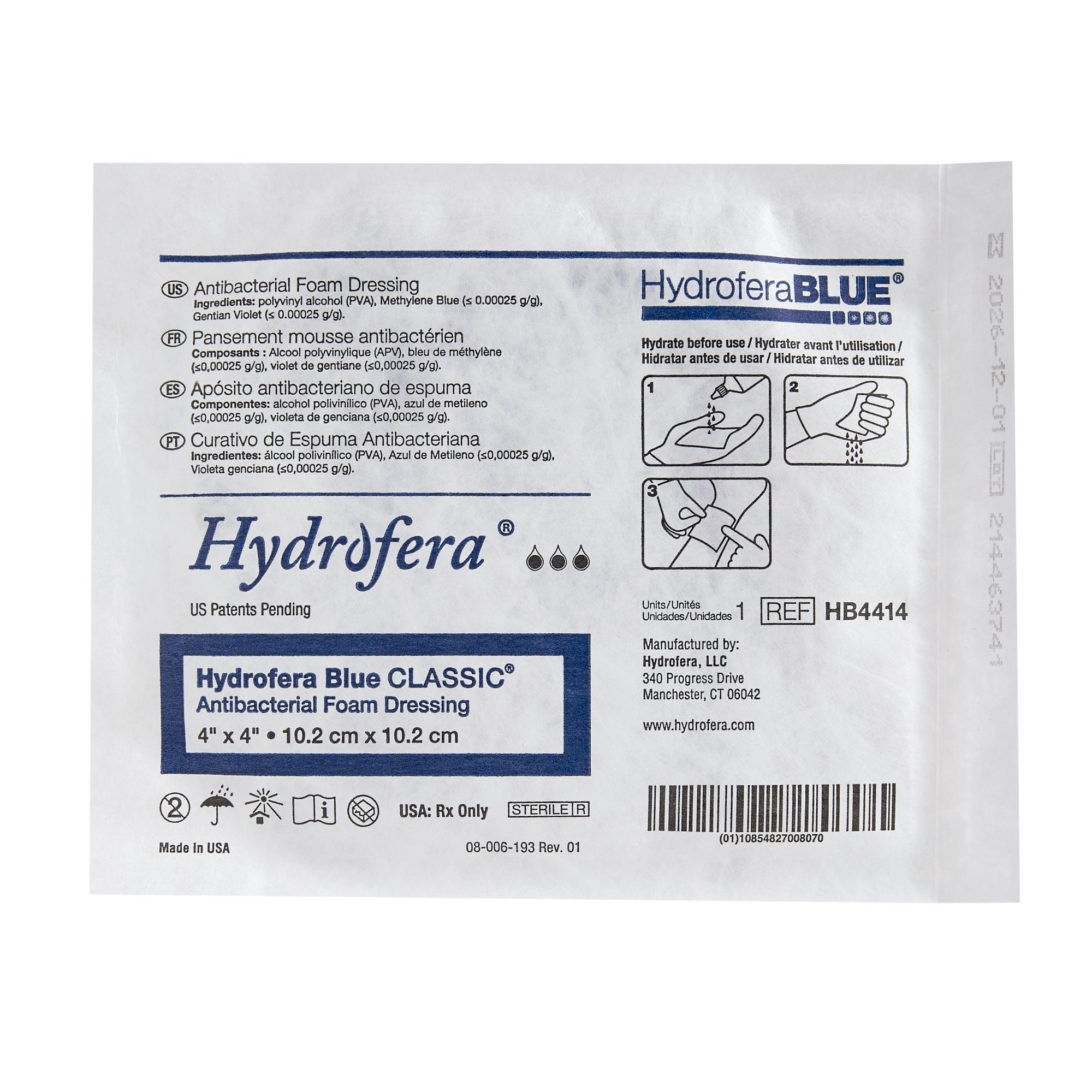 Hydrofera Blue®  Classic Antibacterial Foam Dressing Without Border
