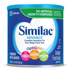 Similac® Advance® Unflavored 12.4 oz. Can Powder