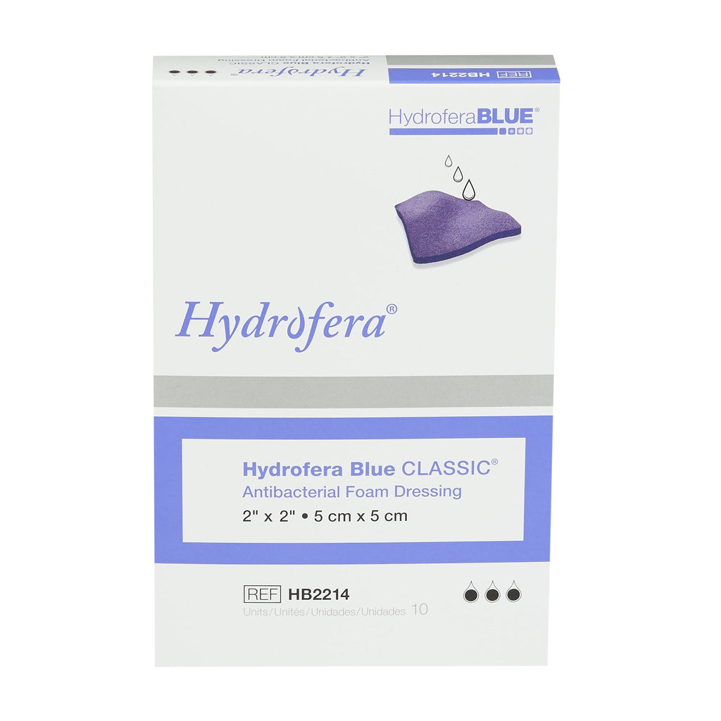 hydrofera blue classic antibacterial foam dressing Hydrofera BLUE READY-Transfer Antibacterial Foam Dressing 4" x 5" MedSurg Express