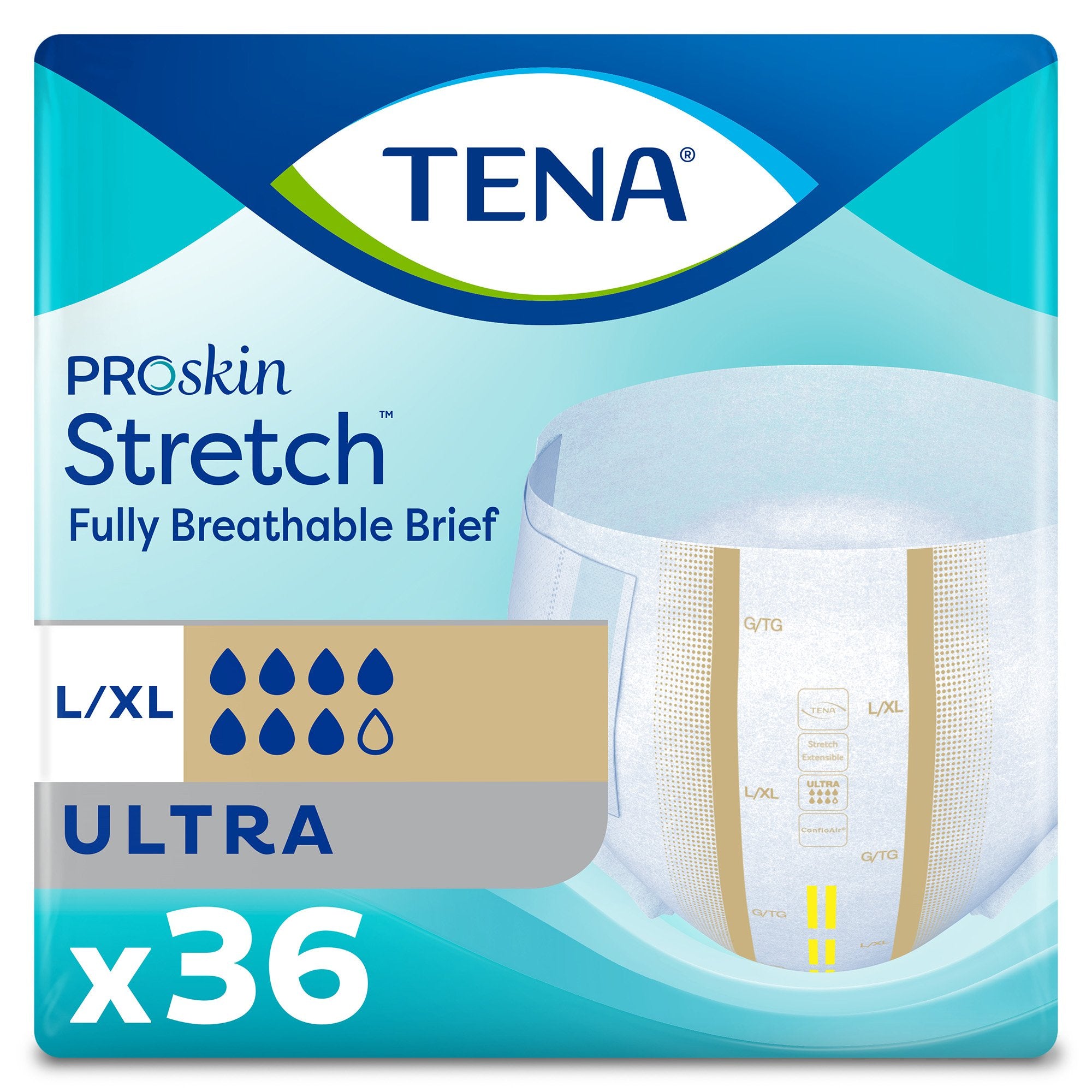 TENA ProSkin Incontinence Stretch Brief ™ Ultra  Unisex Disposable Heavy Absorbency
