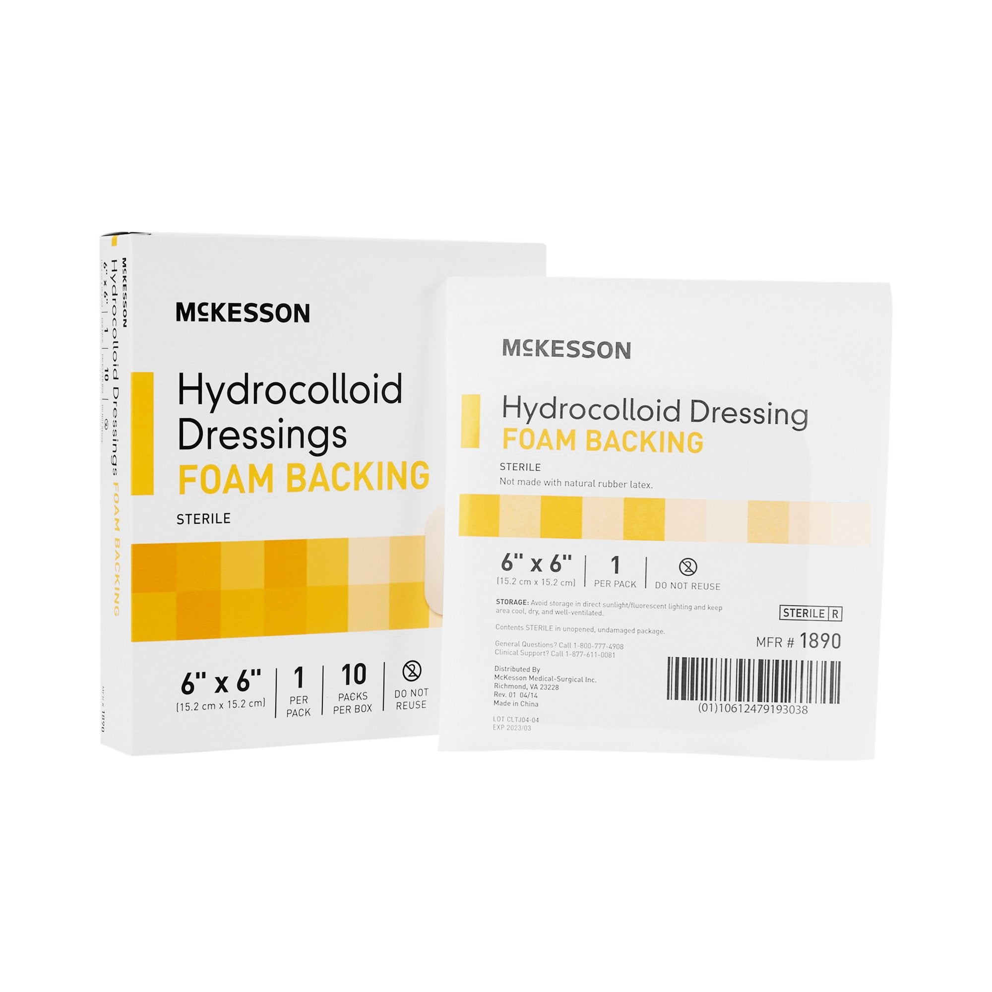 Hydrocolloid Dressing with Foam Back, Sterile, by Mckesson Medical
