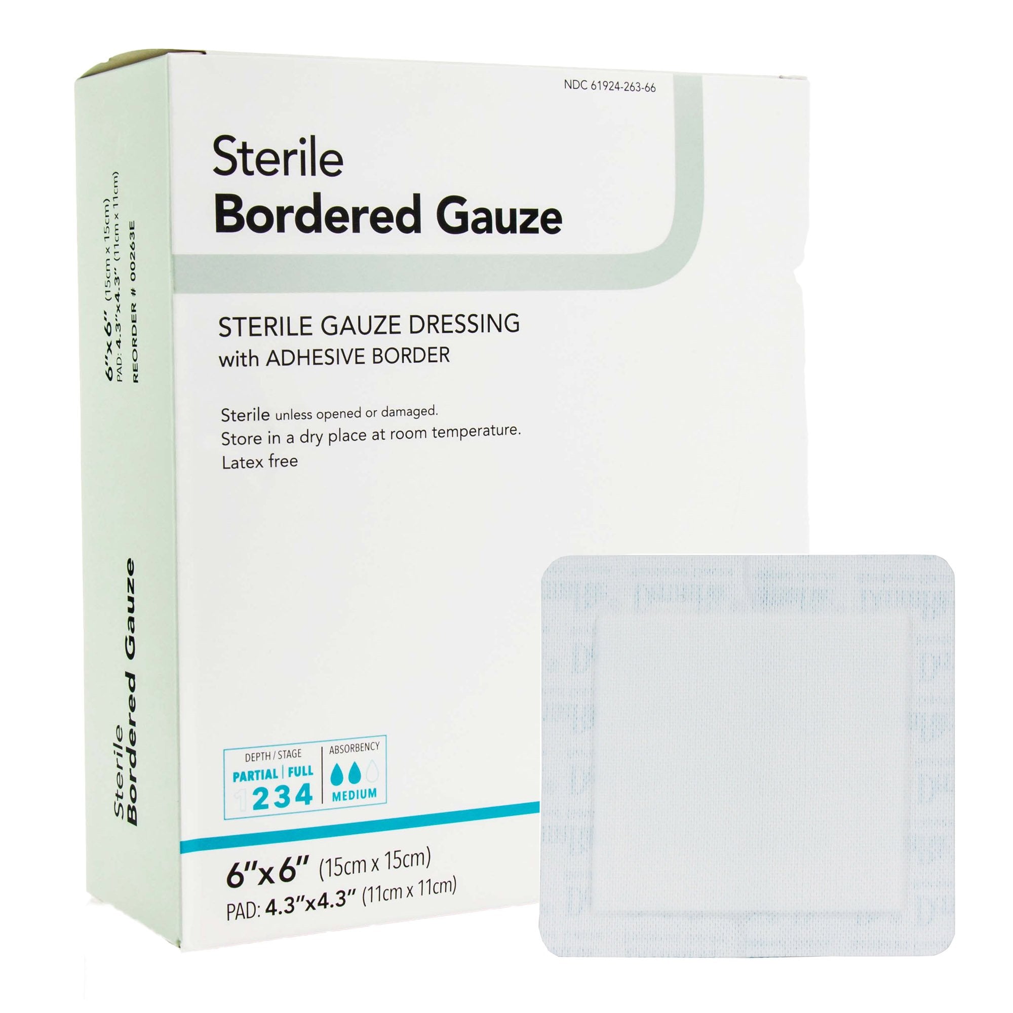 Bordered Gauze, 6" x 6", Sterile by DermaRite 25/BX