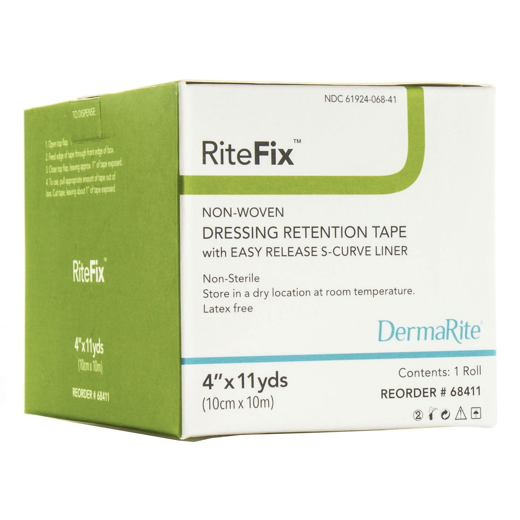 Water Resistant Dressing Retention Tape with Liner RiteFix™ White