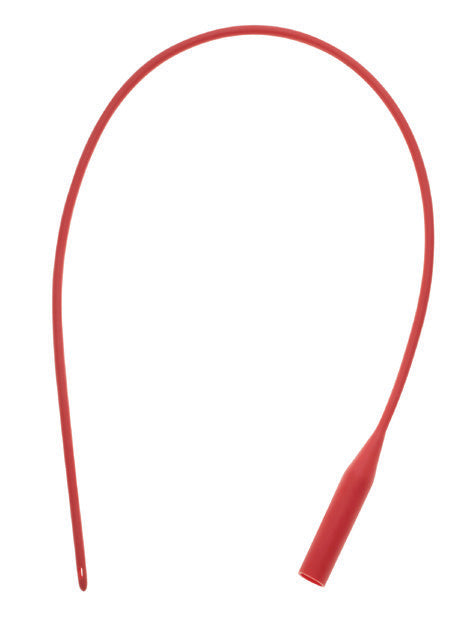 Urethral Catheter AMSure® Straight Tip Red Rubber Latex, Male 100/BX