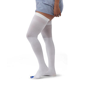 Medline EMS Thigh Length Anti-Embolism Stockings, White, Large (MDS160864H)