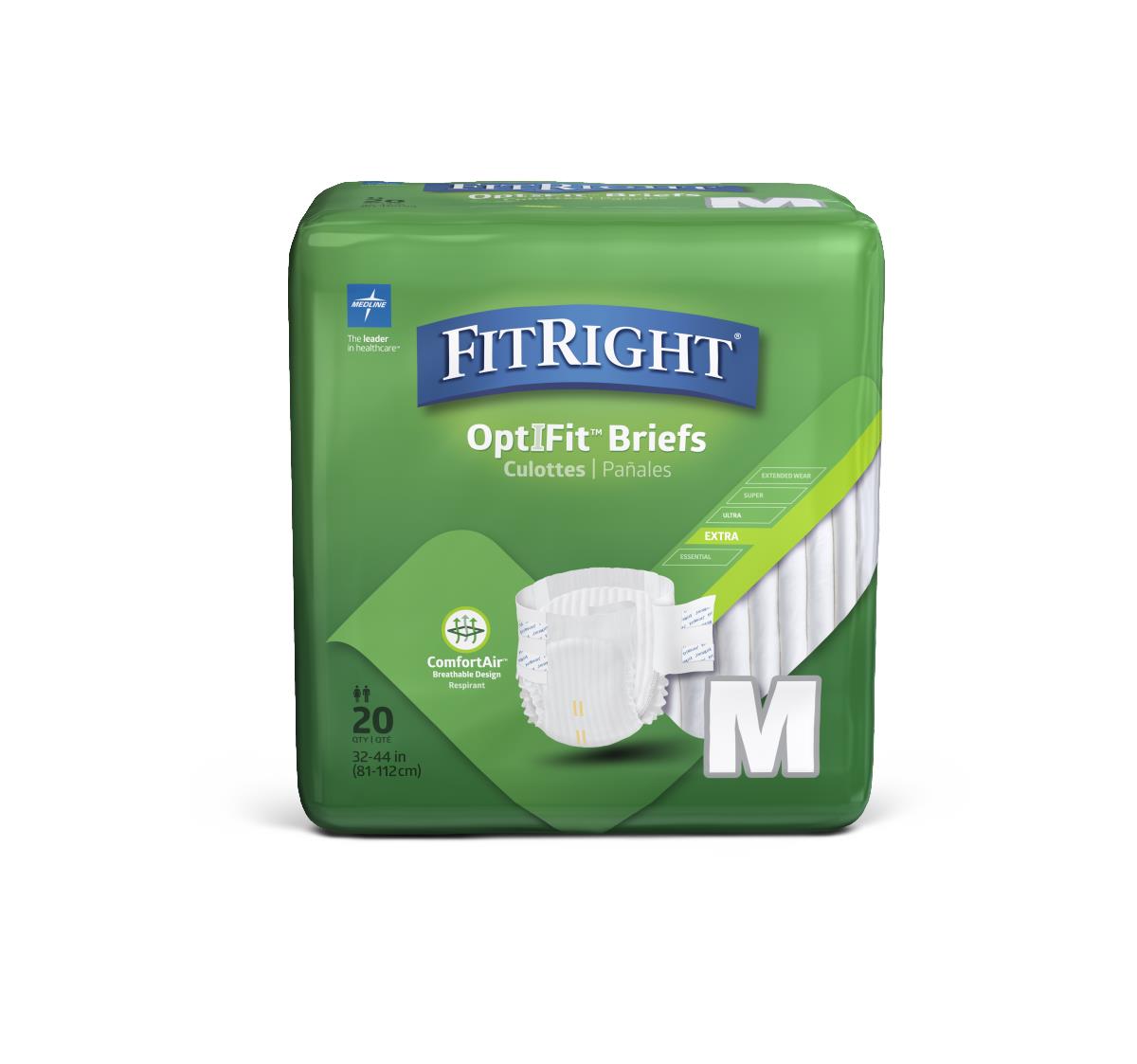 Medline FitRight Extra Incontinence Briefs for Moderate Absorbency