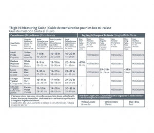 Medline EMS Thigh Length Anti-Embolism Stockings, White, Large (MDS160864H)