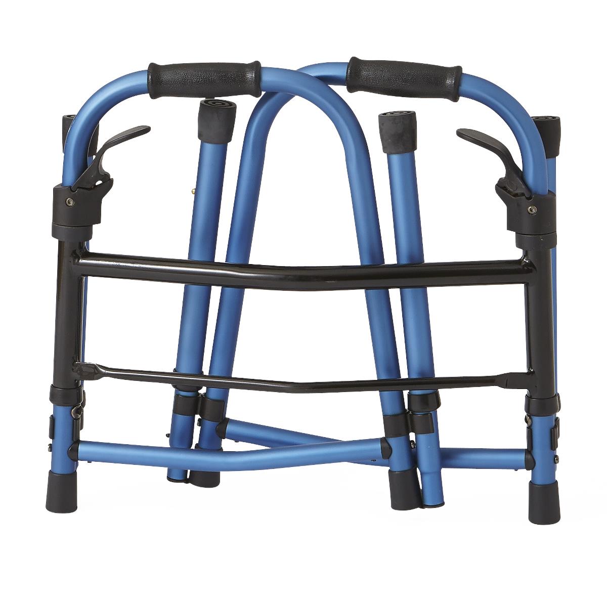 Medline Folding Paddle Walkers with 5" Wheels, Blue (MDS86410KDBW)