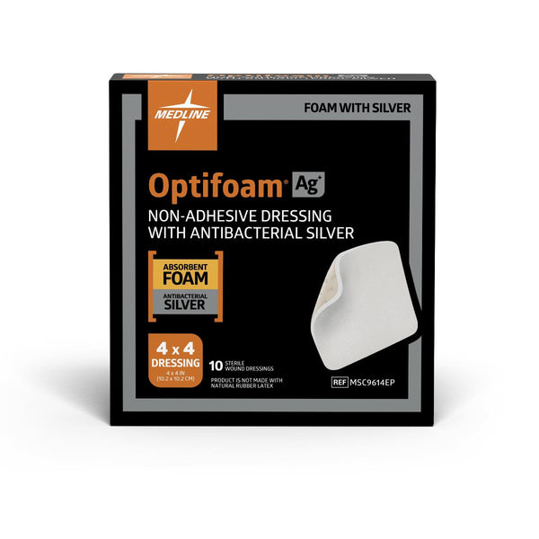 Medline Optifoam Silver Antimicrobial Non-Adhesive Dressings (MSC9614EPZ)