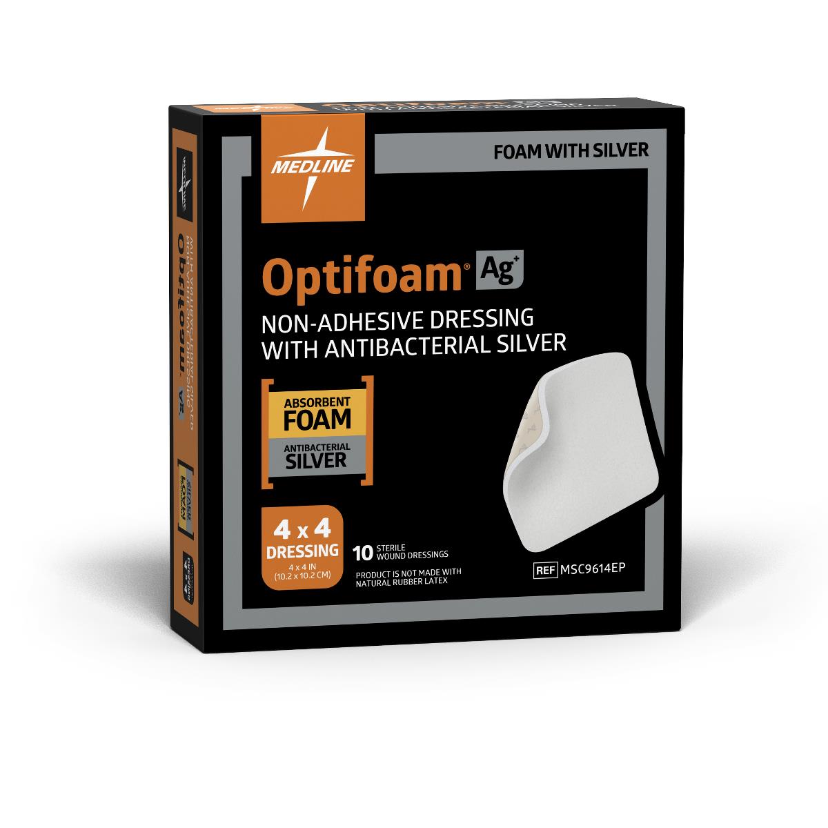 Dressing Optifoam Silver Non-Adhesive Ag 4X 4 (MSC9614EPH) 1 EACH