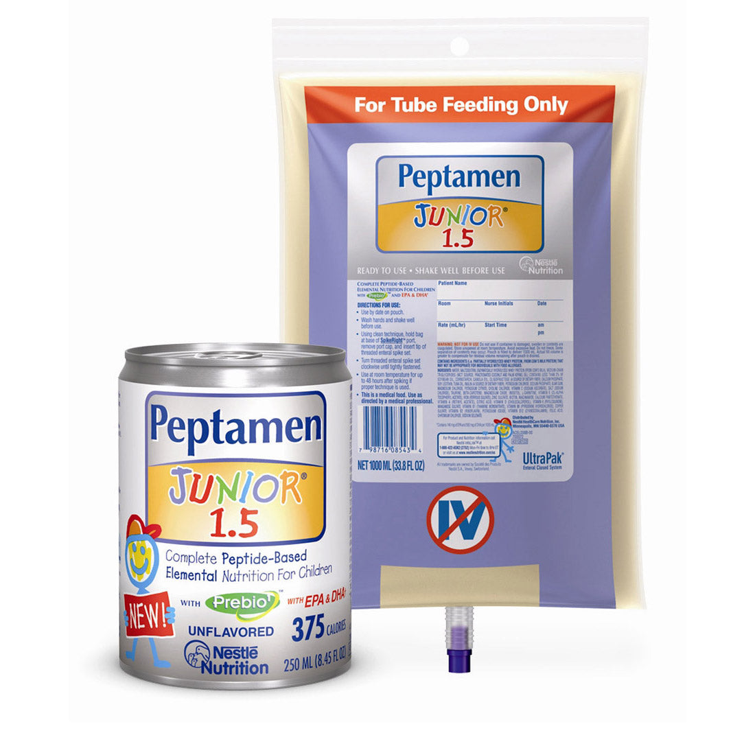 Peptamen Junior® Unflavored 1000 mL Bag Liquid