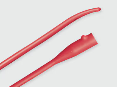 Bardia® Red Rubber Urethral Catheter, Coude, 16 inch