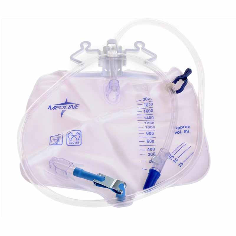 Medline Urinary Drain Bags with Metal Clamp 2000 ml (DYND15203)