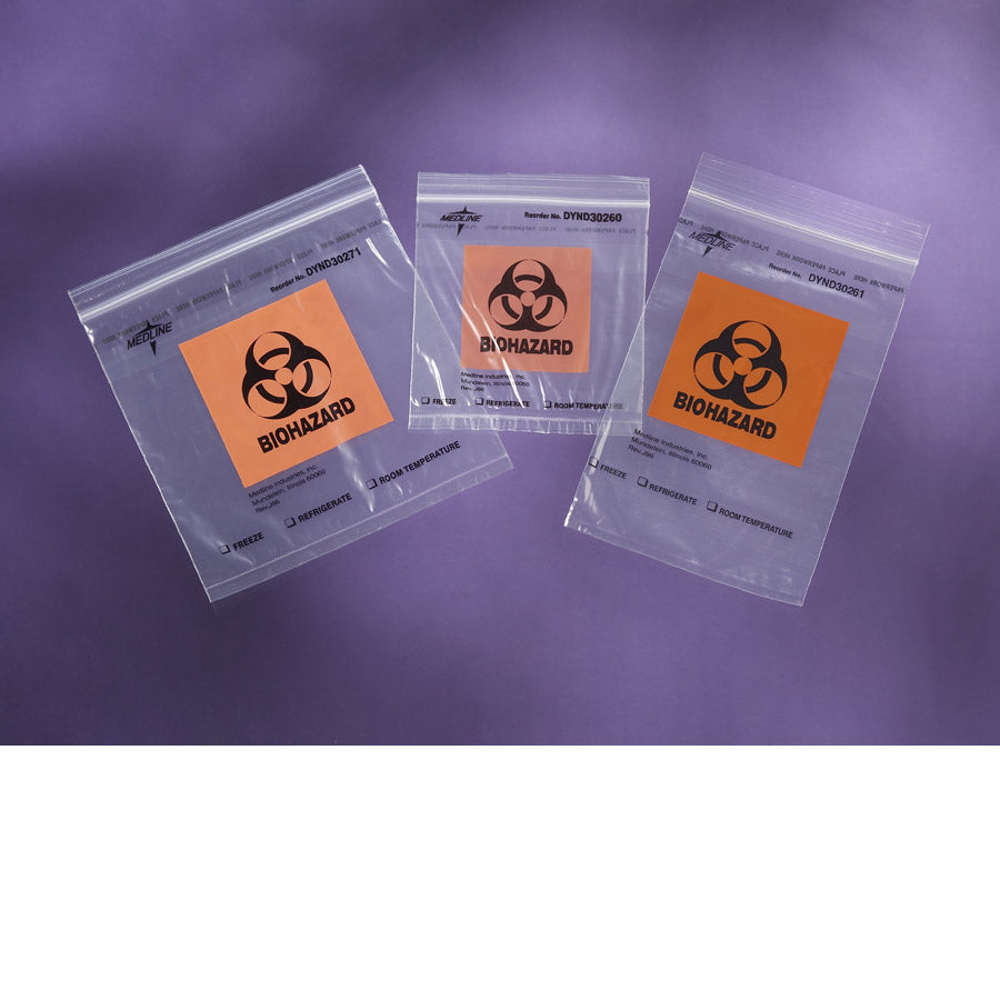 Bag Specimen Biohazard Ziplok 8X8 Pocket