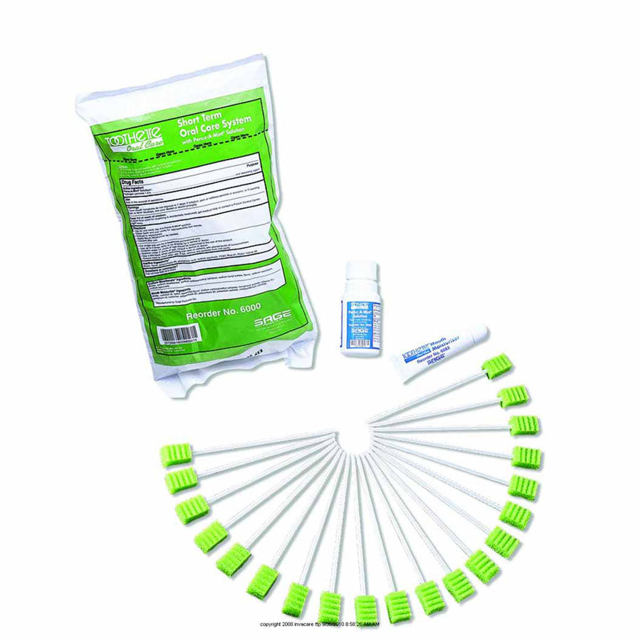 Toothette Short Term Swab System with Perox-A-Mint Solution - SP