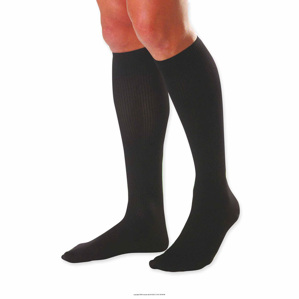 Men's Knee-High Ribbed Firm Compression Socks 20-30mmHg