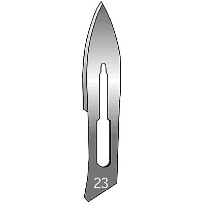 Disposable Stainless Steel Surgical Blades #23 - 06-3107