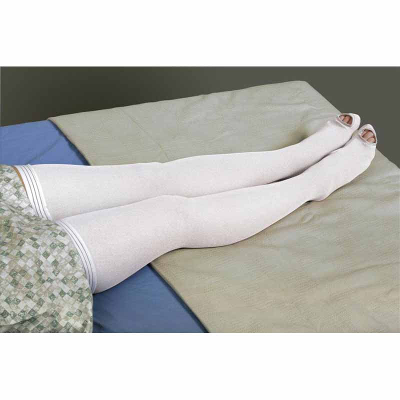 Medline EMS Thigh Length Anti-Embolism Stockings, White, Large (MDS160864H)
