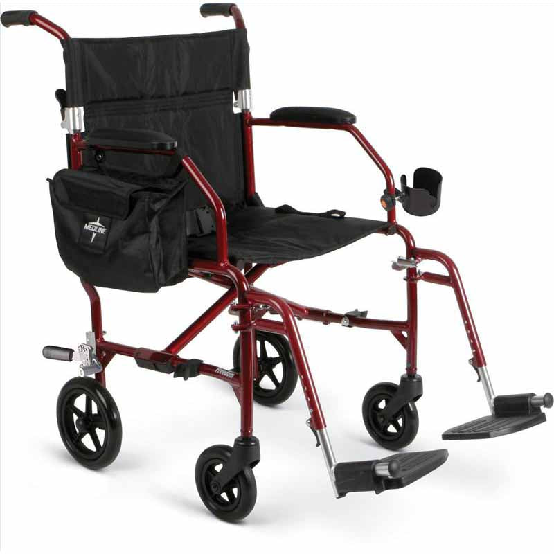 Medline Freedom 2 Transport Chairs, Red (MDS808200F3R)