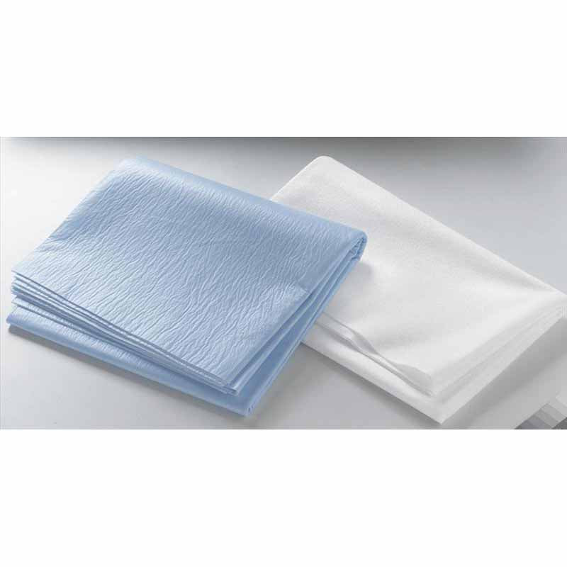 Medline Disposable Tissue-Poly Flat Bed Sheets, Blue (NON33100)