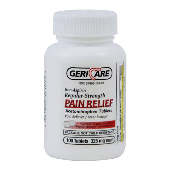 Pain Relief Acetaminophen Tablets 325 mg,100/ Bottle