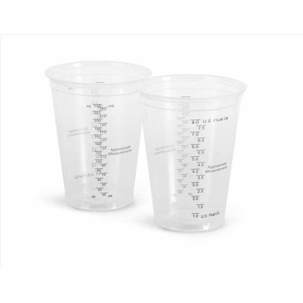 Medline Graduated Disposable Paper Drinking Cups,Clear with Black Graduations,10 oz