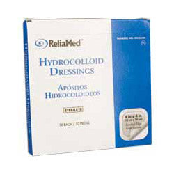 Hydrocolloid Dressing with Beveled Edge, Sterile, 4" x 4" by Reliamed