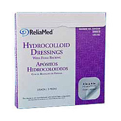 Hydrocolloid Dressing with Foam Back, Sterile, 4" x 4" by Reliamed