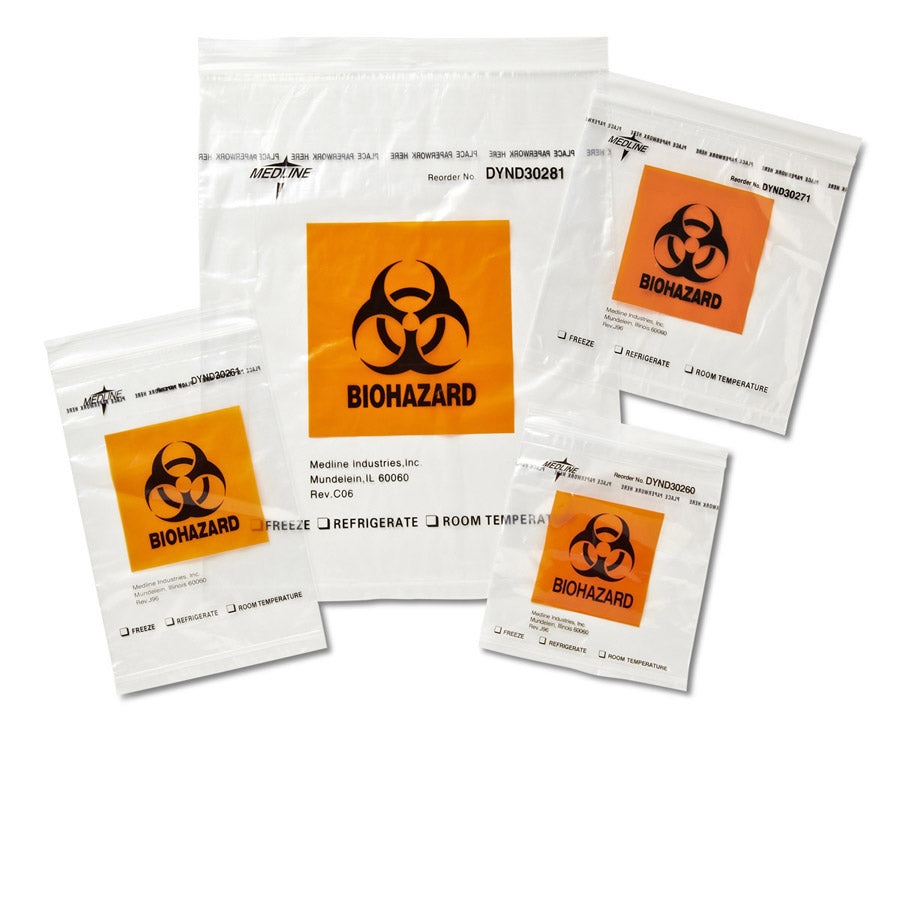 Bag Specimen Biohazard Zip Lock 6X6
