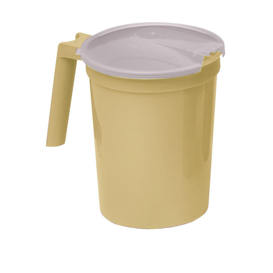 Plastic Pitcher with Handle and Lid, Gold, 1, 000 cc (DYND80521) (100/CS)