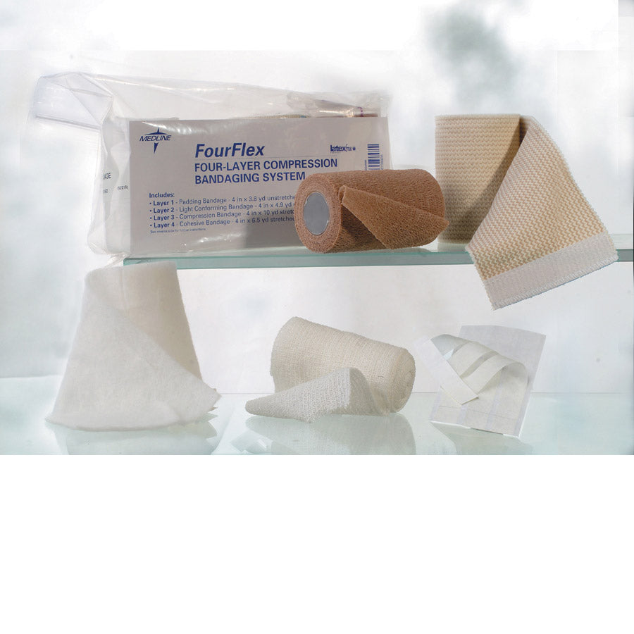 For Legs Medline FourFlex XL 4-Layer Compression Bandage System - Edema ...