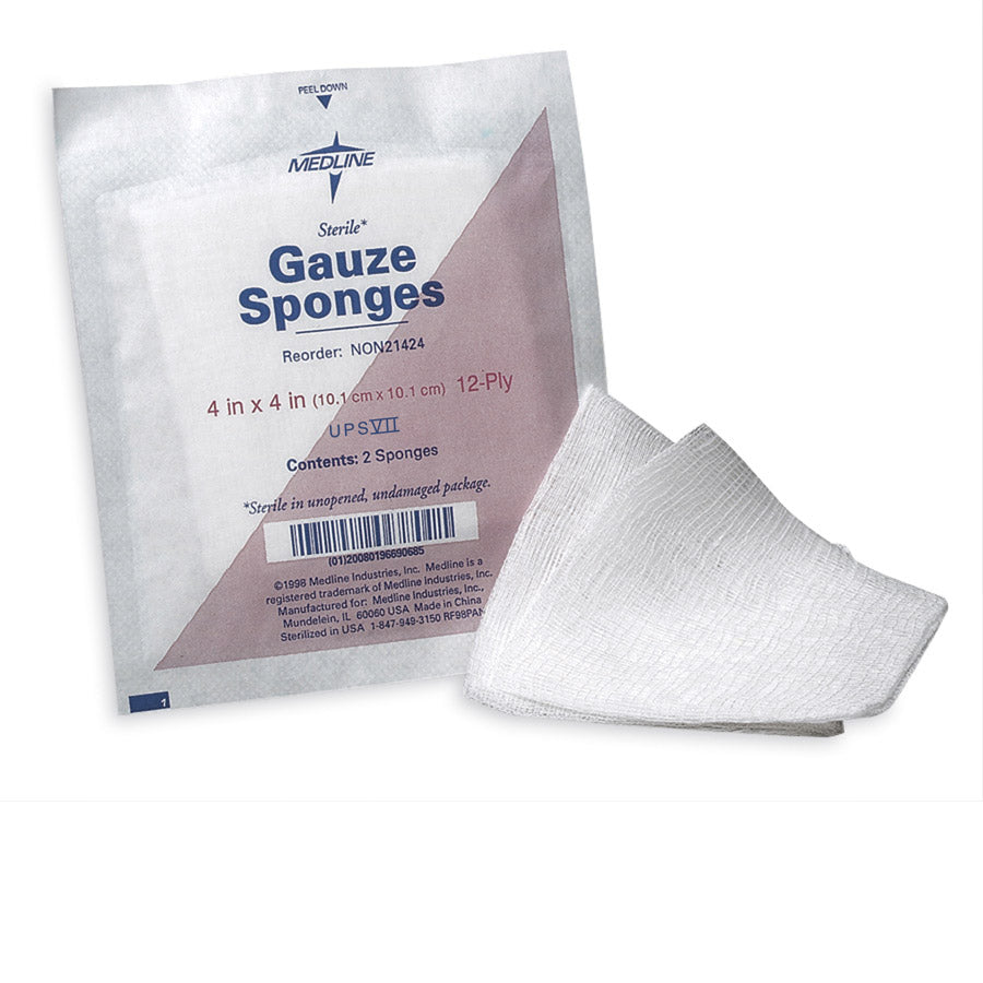 Medline Woven Sterile Gauze Sponges 2X2 8Ply