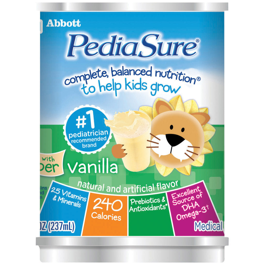 PediaSure®  Pediatric Oral Supplement Vanilla Flavor 8 oz. Can Ready to Use